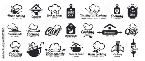 Leinwand Poster Cooking logos set