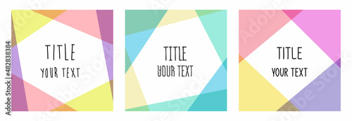 Banner poster flyer graphic frame on a bright gradient background Set Modern youth concept ads music party sale Trendy colorful gradient background Poster flyer cover summer color youth theme Vector
