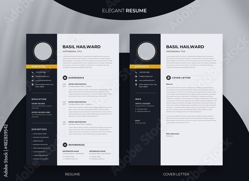 Elegant Resume Template, Resume and Cover Letter, Minimalist Resume CV