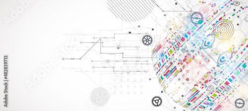 Abstract technology sphere background. Global network consept.