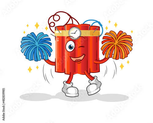 dynamite cheerleader cartoon. cartoon mascot vector