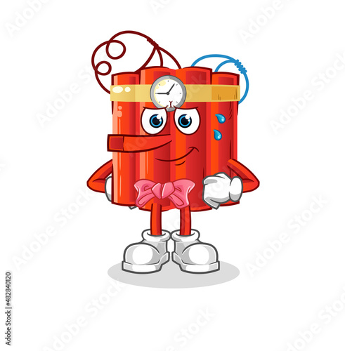 dynamite lie like Pinocchio character. cartoon mascot vector