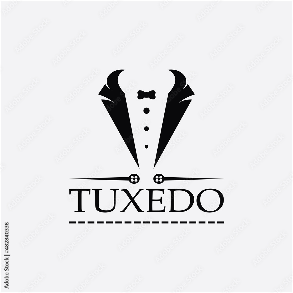 Tuxedo icon and logo for menswear , design template and vector illustration Tuxedo icon and logo for menswear , design template and vector illustration