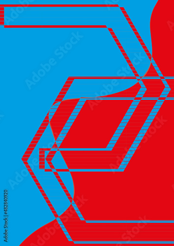 Layout Überlagerung blau rot