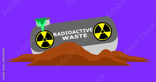 irresponsible disposal of hazardous radioactive nuclear waste, vector illustration
