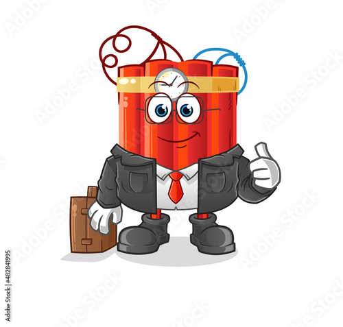 dynamite office worker mascot. cartoon vector