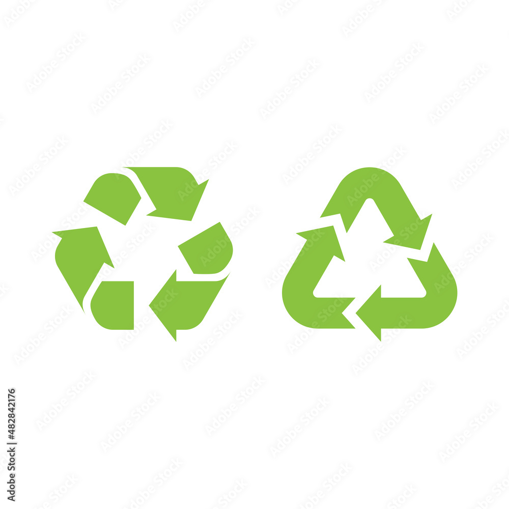 Recycled triangle arrows filled vector icon. Recycle symbol. Recycled triangle arrows filled vector icon. Recycle symbol.
