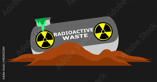 irresponsible disposal of hazardous radioactive nuclear waste, vector illustration