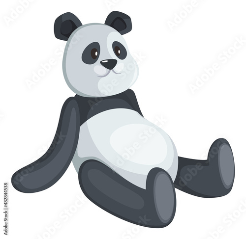Fototapeta Naklejka Na Ścianę i Meble -  Panda plush toy. Cute soft baby friend