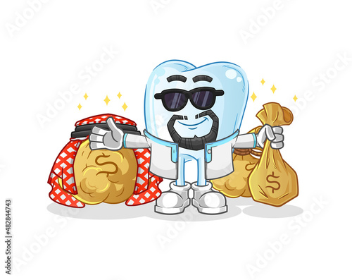 tooth rich arabian mascot. cartoon vector © dataimasu
