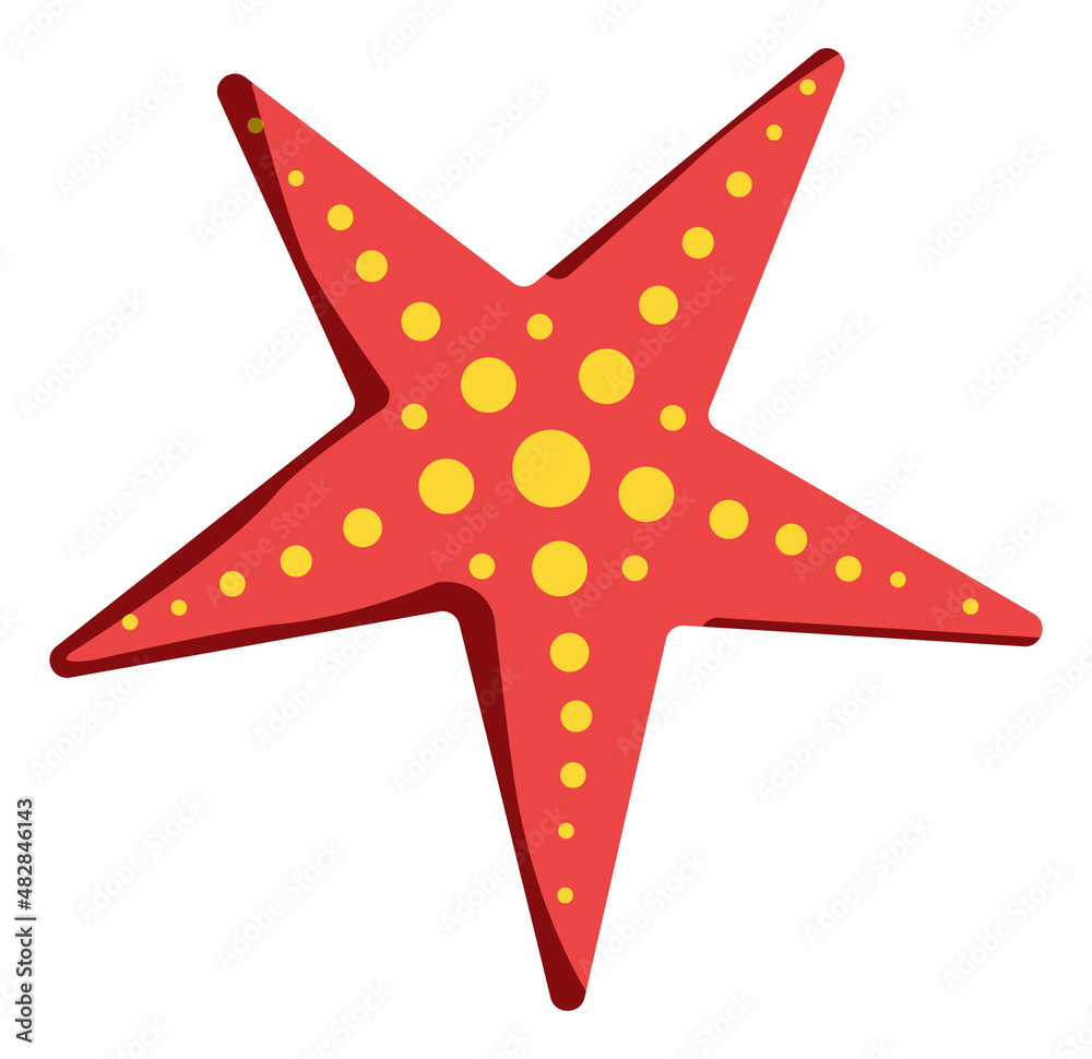 Red starfish icon. Cartoon sea animal. Marine beach symbol Red starfish icon. Cartoon sea animal. Marine beach symbol