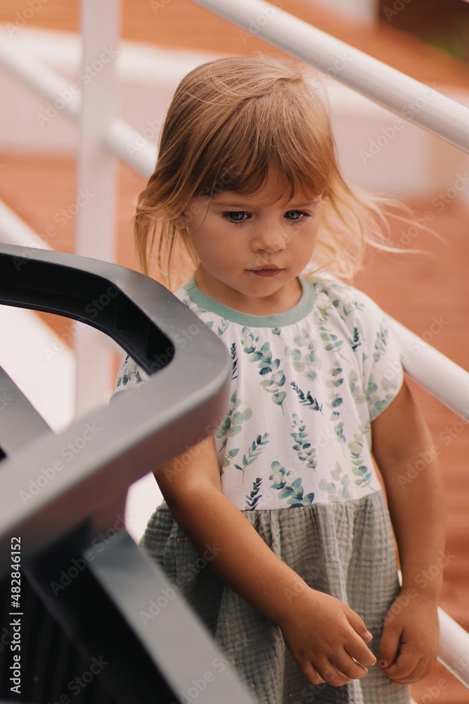 little girl is playing with yourself in madeira portugal 