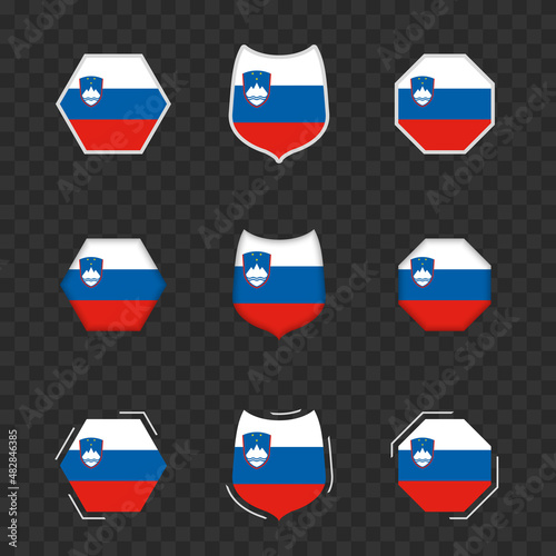 Free Download National symbols of Slovenia on a dark transparent background, vector flags of Slovenia. - GFXLoad