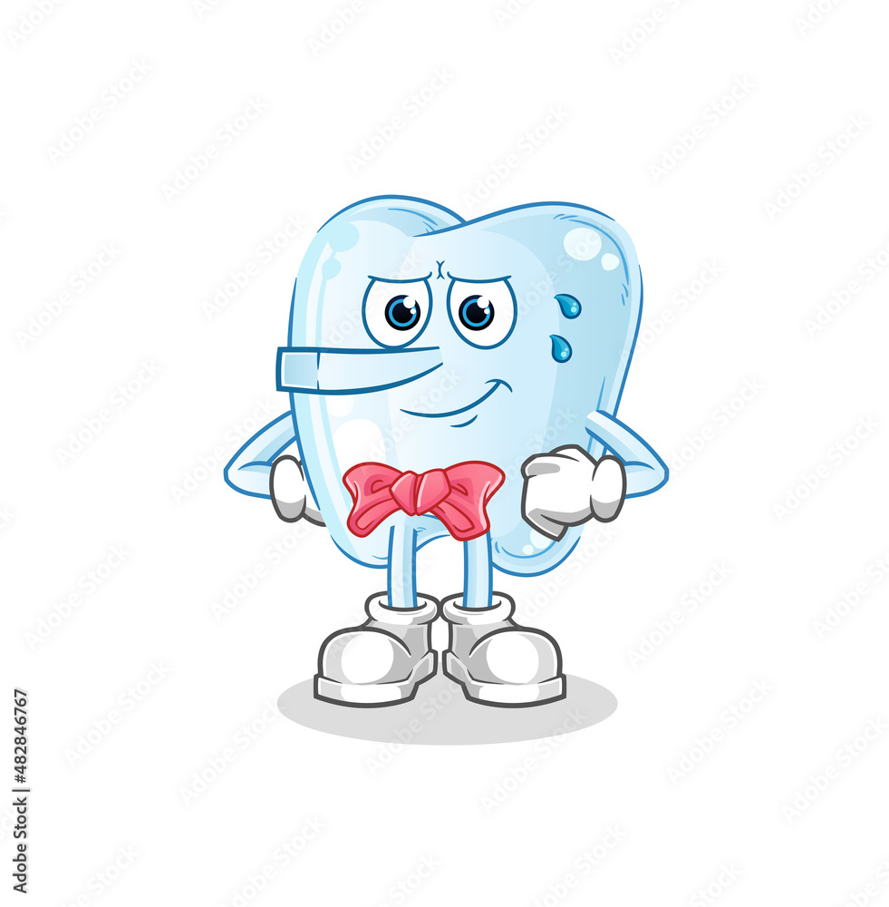 tooth lie like Pinocchio character. cartoon mascot vector tooth lie like Pinocchio character. cartoon mascot vector