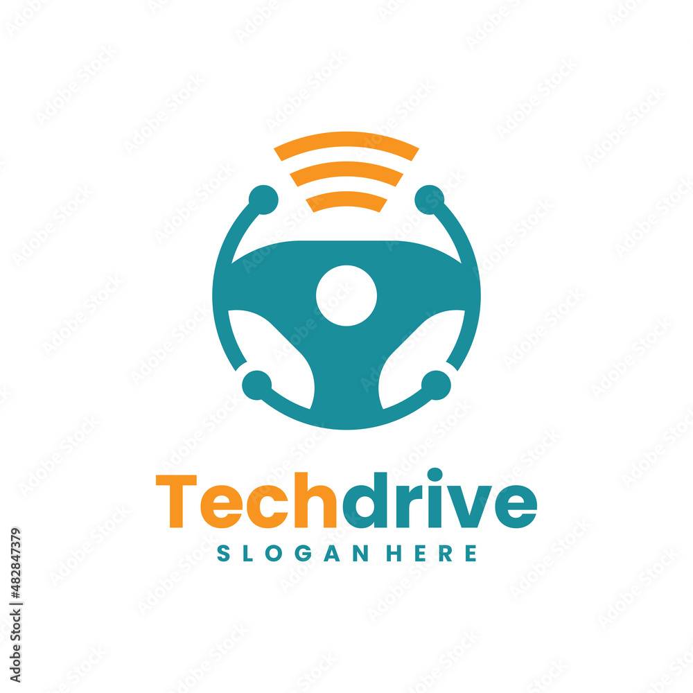 Drive technology logo vector. Smart driving logo template concept.