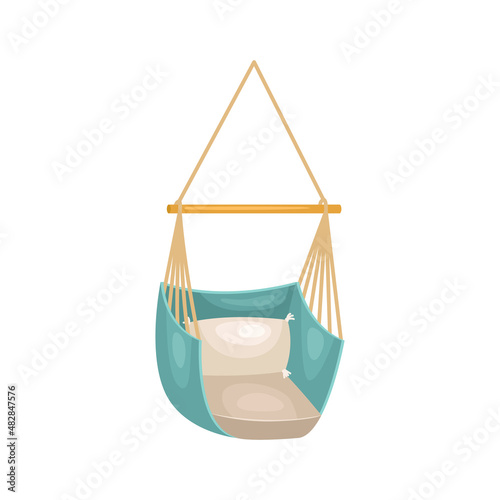Vector illustration of a hammock in the form of an armchair.