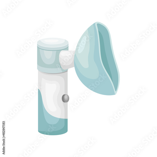Vector illustration of an inter-nebulizer. A medical device for the treatment of lungs.