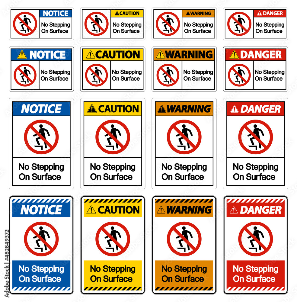 Warning No Stepping On Surface Symbol Sign