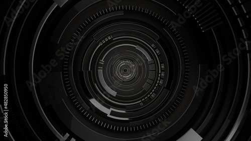 abstract background of Sci Fi Modern Futuristic hud ui power podium stage, 3D illustration rendering