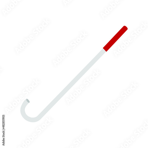 Outline Walking stick for blind people icon, doodle, black and white illustration. Vector Medical Stock illustration.