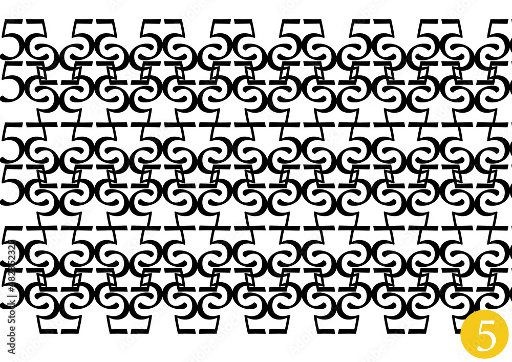 A pattern made from number 5, for wallpaper and decoration 