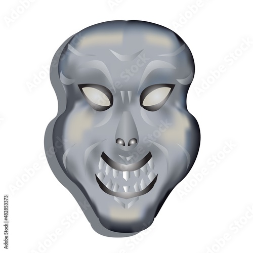 Metal Carnival and Theatrical Mask Vector Illustration