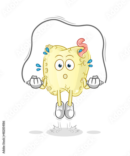 tooth decay jump rope exercise. character vector