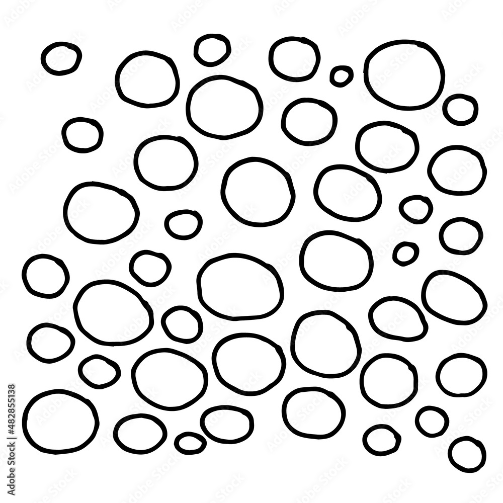 Abstract hand drawn monochrome doodle vector pattern of circle lines
