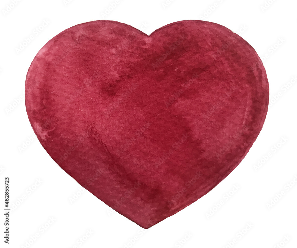 Watercolor red heart. Purple hand drawn heart. Valentine's Day Heart Watercolor red heart. Purple hand drawn heart. Valentine's Day Heart