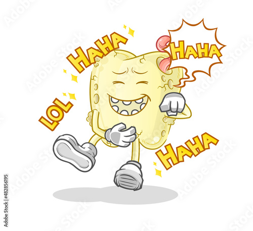 tooth decay Laugh Out Loud character. cartoon mascot vector