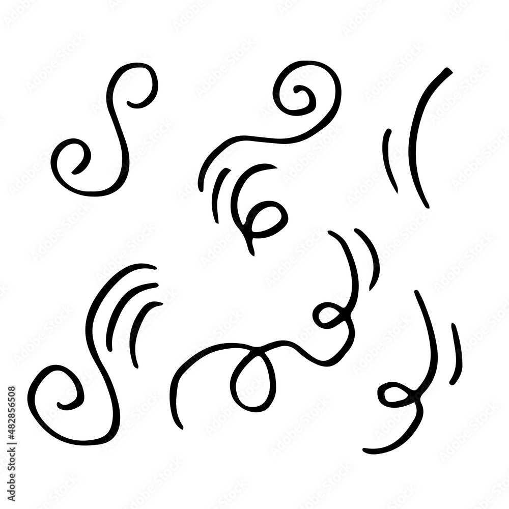 doodle wind illustration vector handrawn style isolated on white background. doodle wind illustration vector handrawn style isolated on white background.