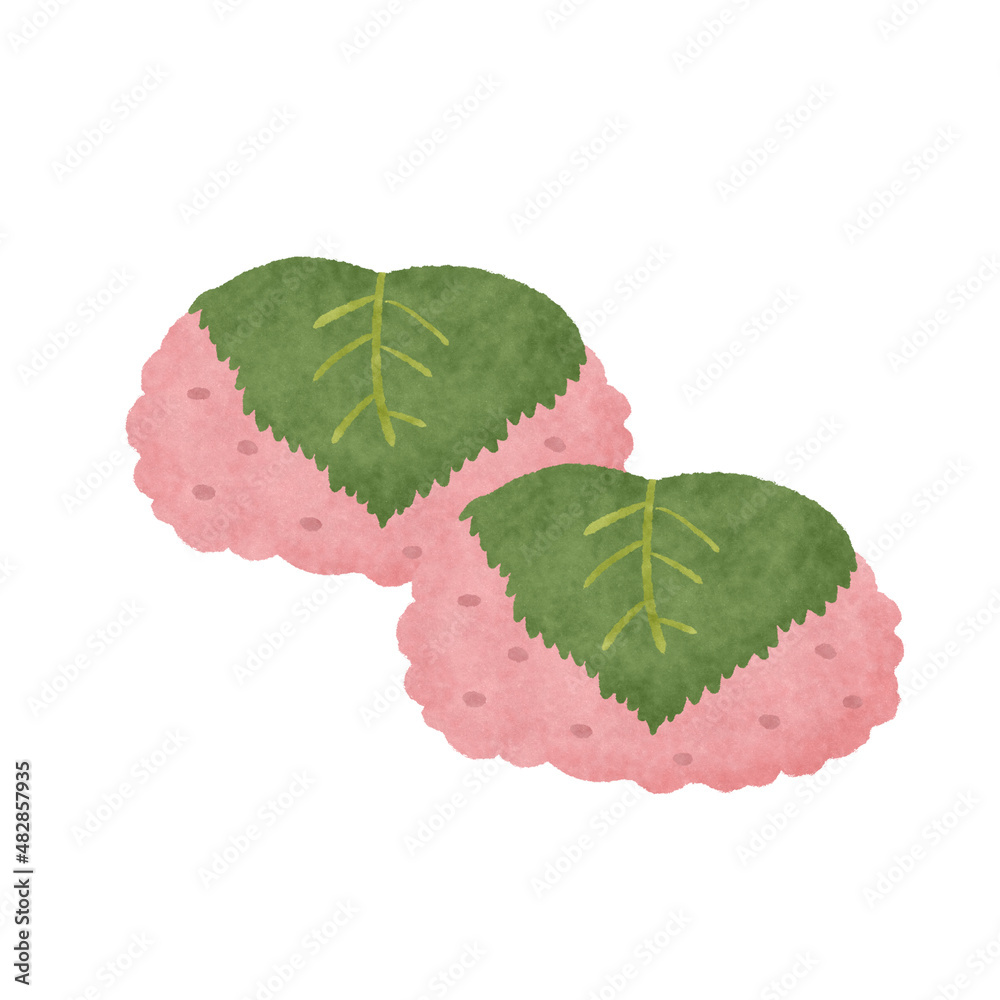 道明寺餅 桜餅の手描きイラスト素材 Stock Illustration Adobe Stock 道明寺餅 桜餅の手描きイラスト素材 Stock Illustration Adobe Stock