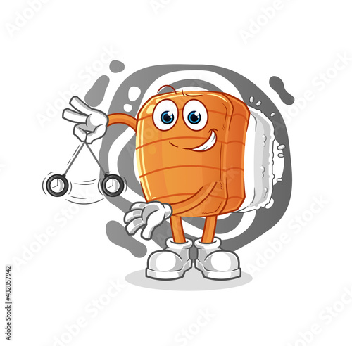sushi hypnotizing cartoon. cartoon mascot vector