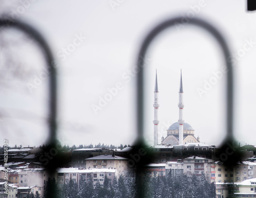 istanbul city snow winter panorama nature