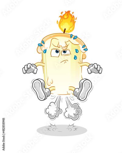 candle fart jumping illustration. character vector