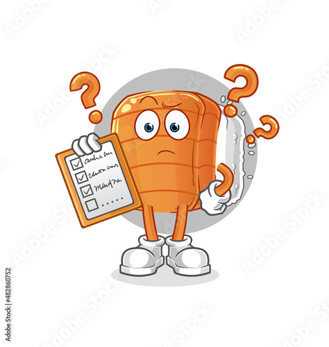 sushi schedule list vector. cartoon character