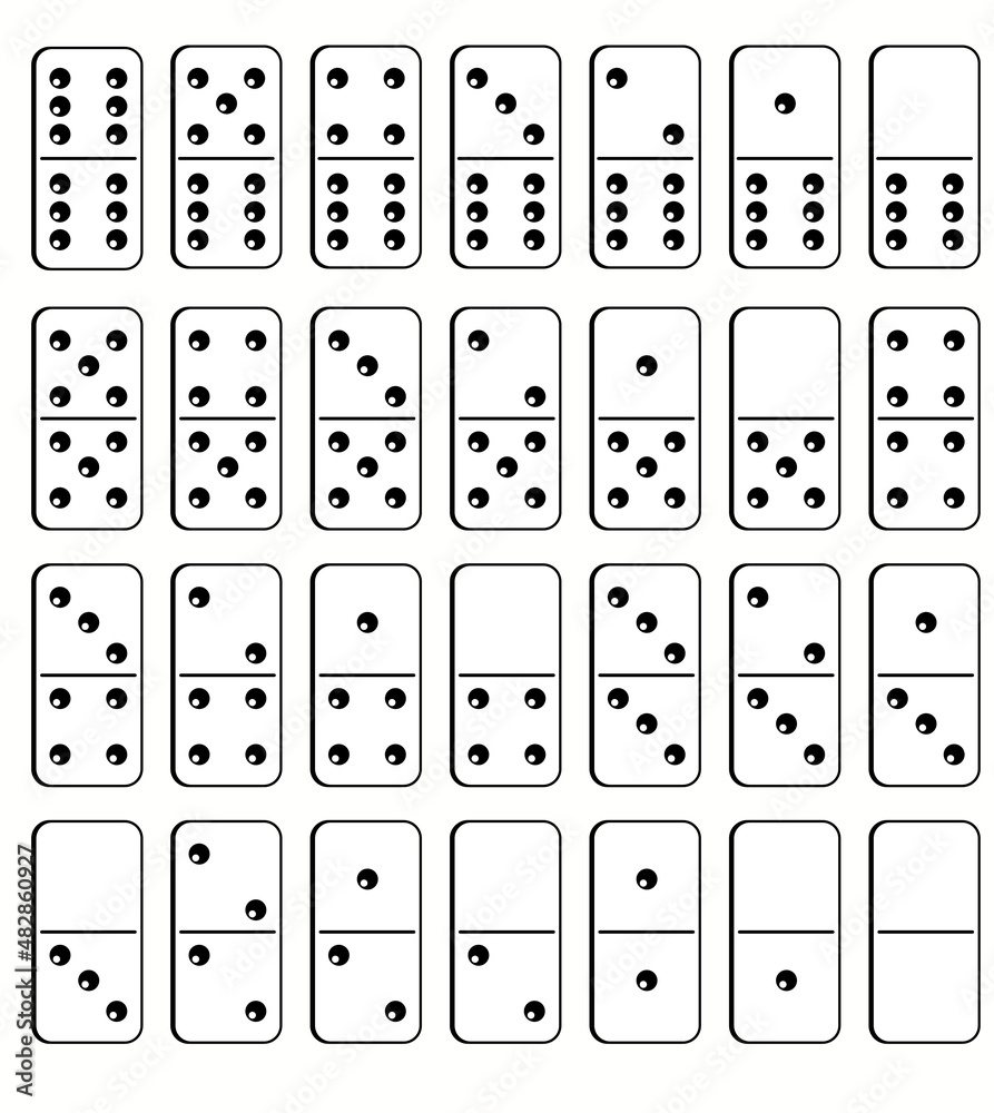 Premium Vector  Set white domino game block with shadow.