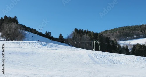 Fröhnd im Schwarzwald . Hornlift im Fröhnder Ortsteil Hof im oberen Wiesental im Belchenland . Schneelandschaft und Winterparadies fur Alpinsportler zum Ski fahren und snowboarden photo