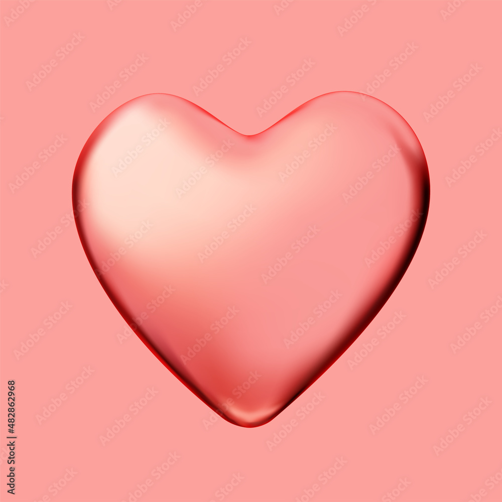 3d red isolated heart. Valentine's day and love symbol.