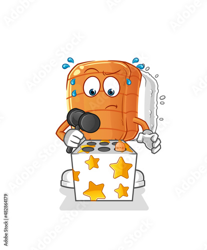 sushi play whack a mole mascot. cartoon vector