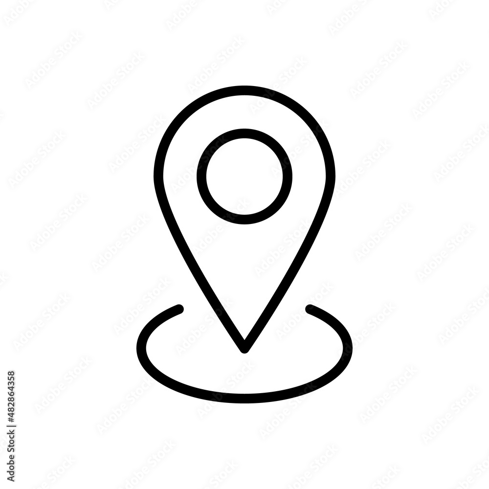 Map Pin Location Line Icon. Vector Sign Marker Position GPS. Map Pin Location Line Icon. Vector Sign Marker Position GPS.