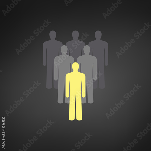 Wallpaper Mural Illustration of crowd of people icon silhouettes vector. Social icon. Flat style design. User group network. Stock Vector illustration isolated on black background. Torontodigital.ca