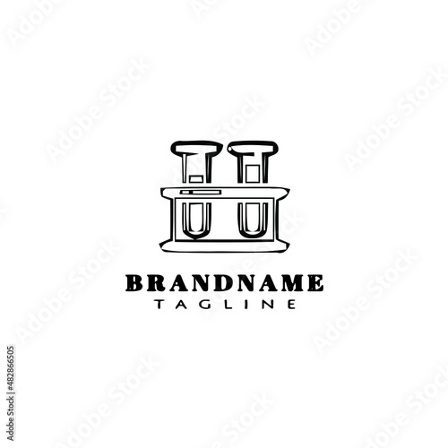 erlenmeyer cartoon logo template icon black isolated vector illustration