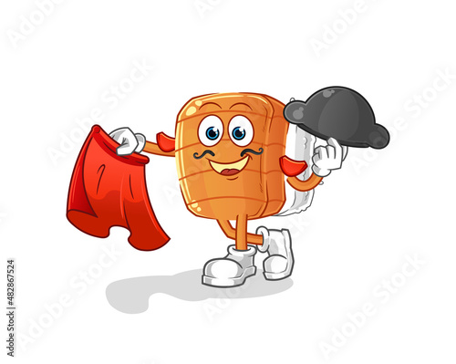 sushi matador with red cloth illustration. character vector