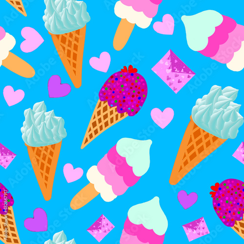 Wallpaper Mural ice cream seamless pattern Torontodigital.ca