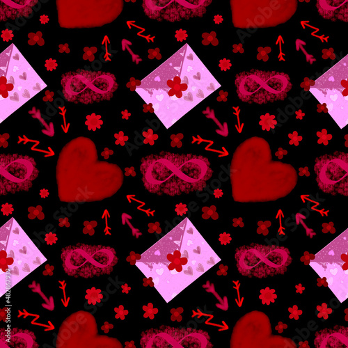 Wallpaper Mural Seamless pattern with hearts for Valentine's Day Torontodigital.ca