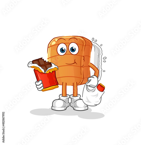 sushi eat chocolate mascot. cartoon vector