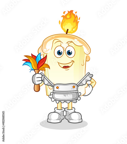 candle maid mascot. cartoon vector