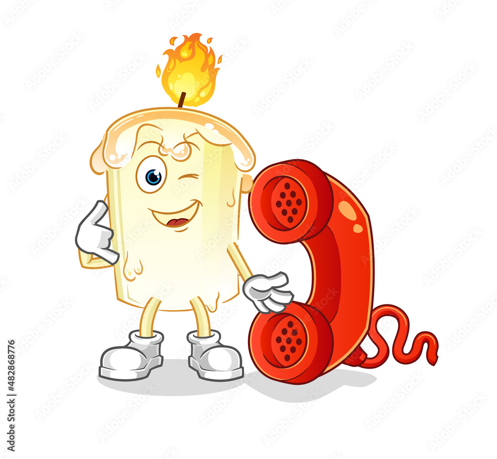 Fototapeta premium candle call mascot. cartoon vector