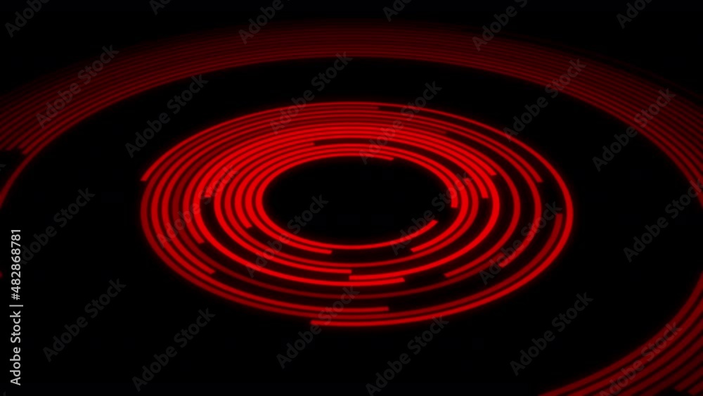 3D Arc Offset D Audio Reactive Equalizer Red X60 Degrees Large VJ Loop Animation 02